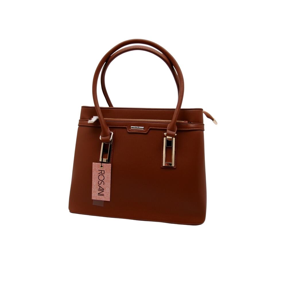 Stylish Triple Compartment Vegan Leather Satchel Handbag